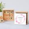 Juego 3 en raya personalizado con pegatina "Huellas Niña" Detalles invitados bautizo - Juegos personalizados de bautizo