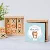 Juego 3 en raya personalizado con pegatina "Martina Azul" Detalles invitados comunión - Juegos personalizados de comunión