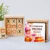 Juego 3 en raya personalizado con pegatina "Tarta" Detalles invitados cumpleaños - Juegos personalizados de cumpleaños