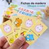 Domino infantil madera con dibujos para niños - Detalles Boda Niños
