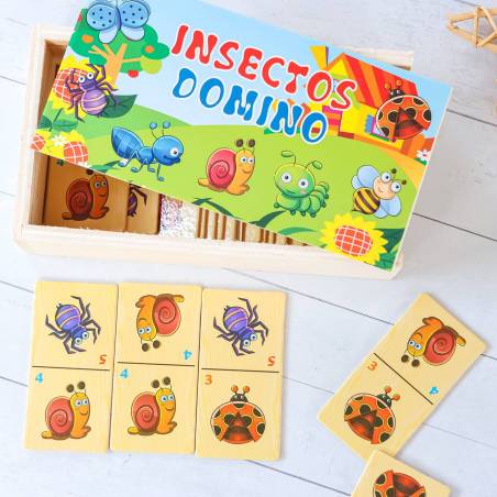 Domino infantil madera con dibujos para niños - Detalles Boda Niños