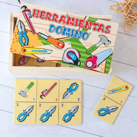 Domino infantil madera con dibujos para niños - Detalles Boda Niños