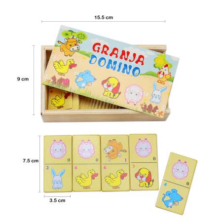 Domino infantil madera con dibujos para niños - Detalles Boda Niños