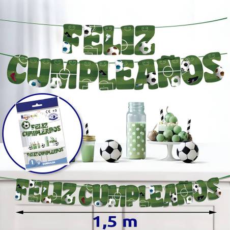 Guirnalda Feliz Cumpleaños Fútbol - Decoración Cumpleaños