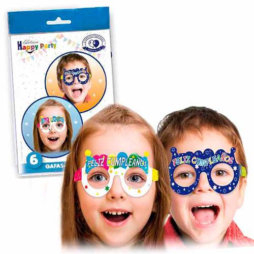 Pack de 6 Gafas Divertidas Infantil Feliz Cumpleaños - Decoración Cumpleaños
