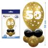 Centro de Mesa Globos 50 Años, Decoración Dorada y Negra - Decoración de Boda