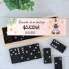 Dominó personalizado con pegatina "Cebra" Detalles de bautizo - Juegos personalizados de bautizo