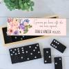 Dominó personalizado con pegatina "Flores" Detalles de boda - Juegos personalizados de boda