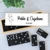 Dominó personalizado con pegatina "Amapola" Detalles de boda - Juegos personalizados de boda