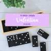 Dominó personalizado con pegatina "Morado" Detalles de comunión - Juegos personalizados de comunión