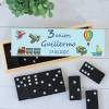 Dominó personalizado con pegatina "Transportes" Detalles de cumpleaños - Juegos personalizados de cumpleaños