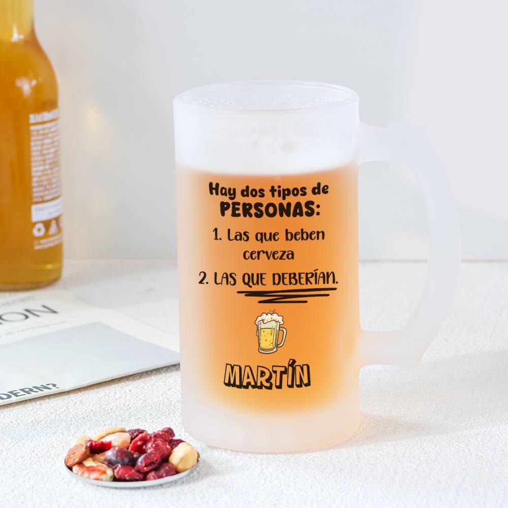 Jarra de cerveza personalizada "Hay 2 tipos de personas" Regalos personalizados - Regalos personalizables cumpleaños