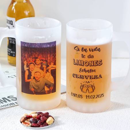 Jarra de cerveza personalizada "Modelo cumplir años" Regalo de cumpleaños - Regalos personalizables cumpleaños