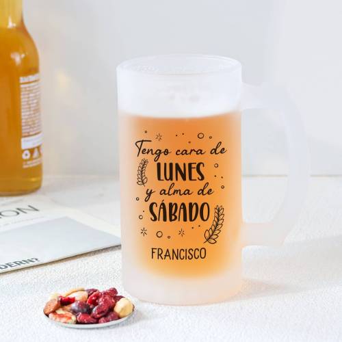 Jarra de cerveza personalizada "Cara de lunes" Regalos personalizados - Regalos personalizables cumpleaños