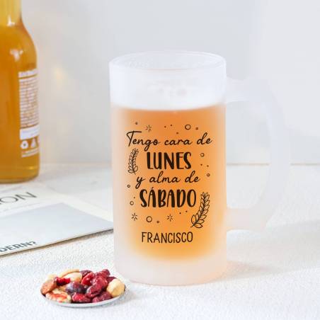 Jarra de cerveza personalizada "Cara de lunes" Regalos personalizados - Regalos personalizables cumpleaños