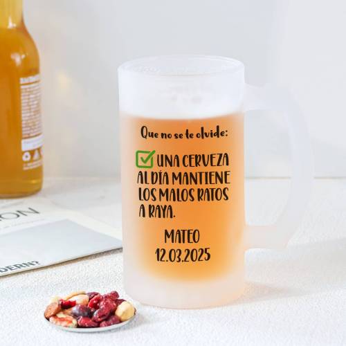 Jarra de cerveza personalizada "Malos ratos" Regalos personalizados - Regalos personalizables cumpleaños