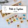 Dominó de animales personalizado con pegatina "Amapola" Detalles de boda - Juegos personalizados de boda