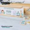 Dominó de animales personalizado con pegatina "Amapola" Detalles de boda - Juegos personalizados de boda