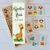Dominó de animales personalizado con pegatina "Selva" Detalles de bautizo - Juegos personalizados de bautizo