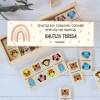 Dominó de animales personalizado con pegatina "Arcoiris" Detalles de bautizo - Juegos personalizados de bautizo