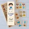 Dominó de animales personalizado con pegatina "Beige niño" Detalles de comunión - Juegos personalizados de comunión