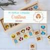 Dominó de animales personalizado con pegatina "Cristina" Detalles de comunión - Juegos personalizados de comunión