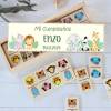 Dominó de animales personalizado con pegatina "Selva" Detalles de cumpleños - Juegos personalizados de cumpleaños