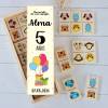 Dominó de animales personalizado con pegatina "Globos" Detalles de cumpleaños - Juegos personalizados de cumpleaños