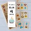 Dominó de animales personalizado con pegatina "Pastel" Detalles de cumpleaños - Juegos personalizados de cumpleaños