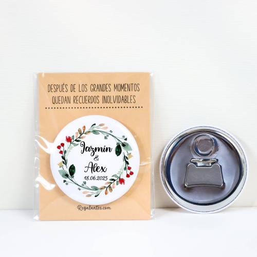 Abridor con imán personalizado "Ágape" detalles boda - Abridor Imán Personalizado Boda