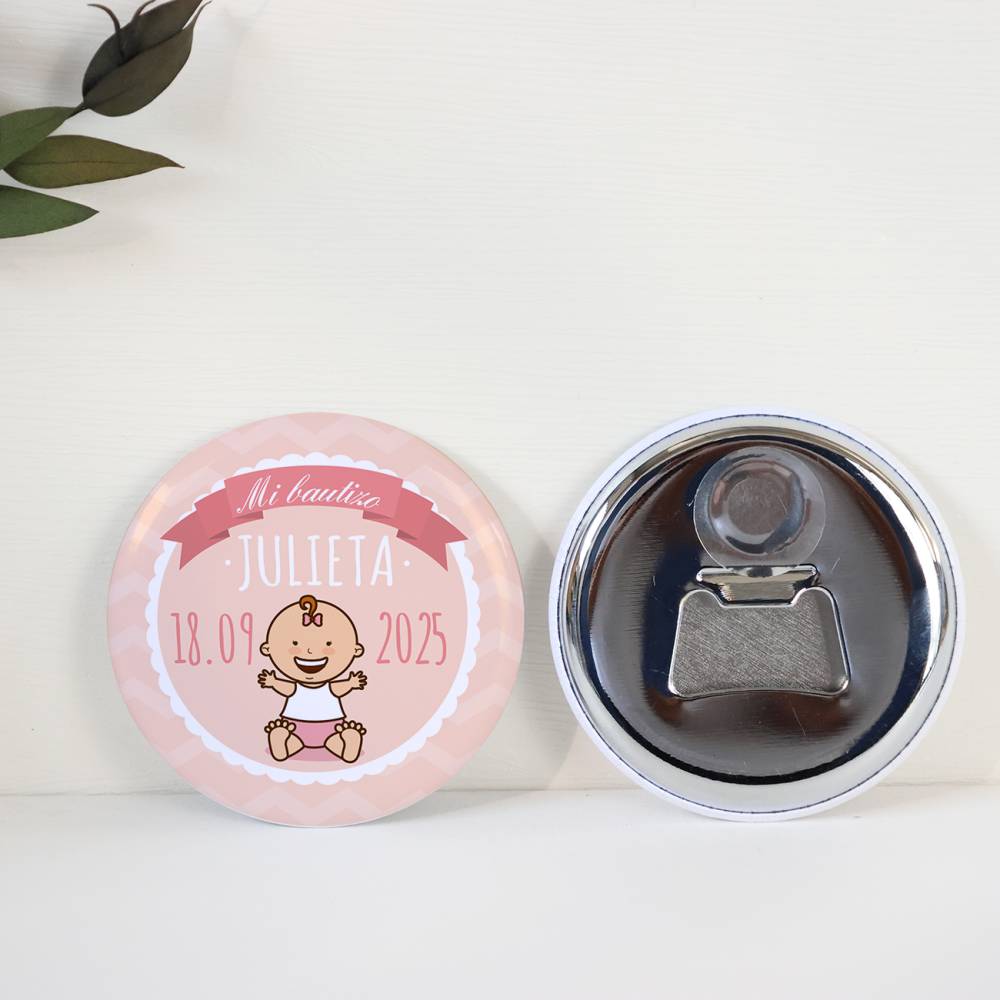 Abridor con imán personalizado "Galleta" detalles bautizo - Abridor Imán Personalizado Bautizo