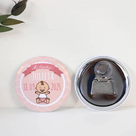Abridor con imán personalizado "Galleta" detalles bautizo - Abridor Imán Personalizado Bautizo