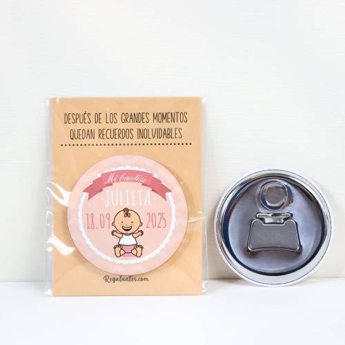 Abridor con imán personalizado "Galleta" detalles bautizo - Abridor Imán Personalizado Bautizo