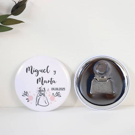 Abridor con imán personalizado "Juntos" detalles boda - Abridor Imán Personalizado Boda