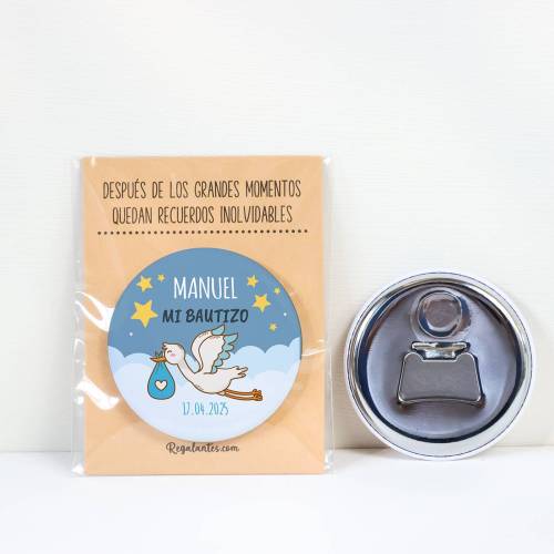 Abridor con imán personalizado "Noche" detalles bautizo - Abridor Imán Personalizado Bautizo
