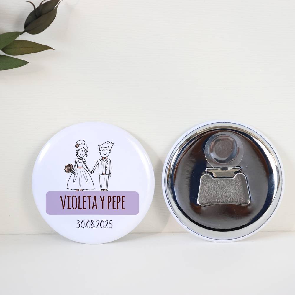 Abridor con imán personalizado "Kilig" detalles boda - Abridor Imán Personalizado Boda
