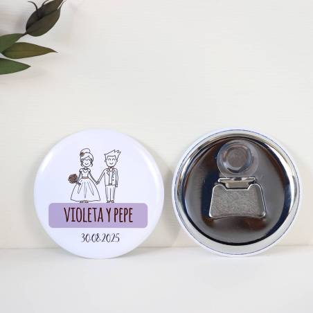 Abridor con imán personalizado "Kilig" detalles boda - Abridor Imán Personalizado Boda