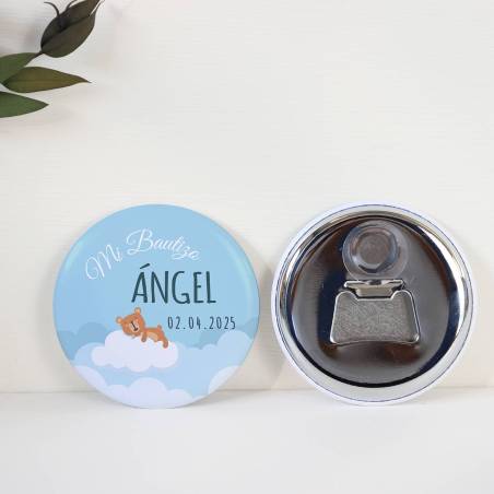 Abridor con imán personalizado "Nube" detalles bautizo - Abridor Imán Personalizado Bautizo