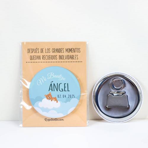 Abridor con imán personalizado "Nube" detalles bautizo - Abridor Imán Personalizado Bautizo