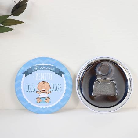 Abridor con imán personalizado "Olas" detalles bautizo - Abridor Imán Personalizado Bautizo
