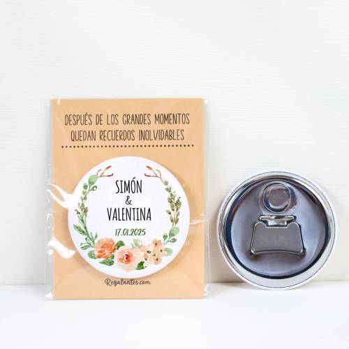 Abridor con imán personalizado "Macedonia" detalles boda - Abridor Imán Personalizado Boda
