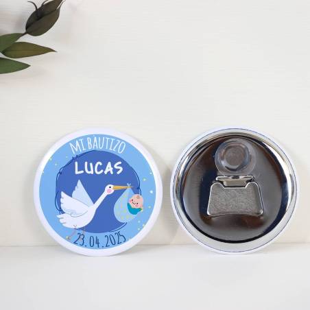 Abridor con imán personalizado "Raúl" detalles bautizo - Abridor Imán Personalizado Bautizo