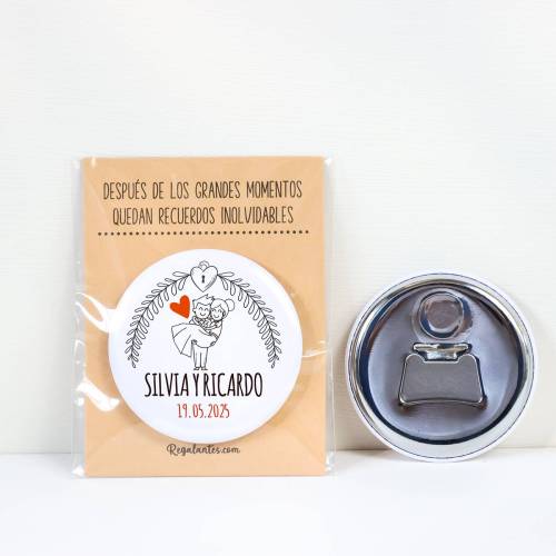 Abridor con imán personalizado "Mañana" detalles boda - Abridor Imán Personalizado Boda