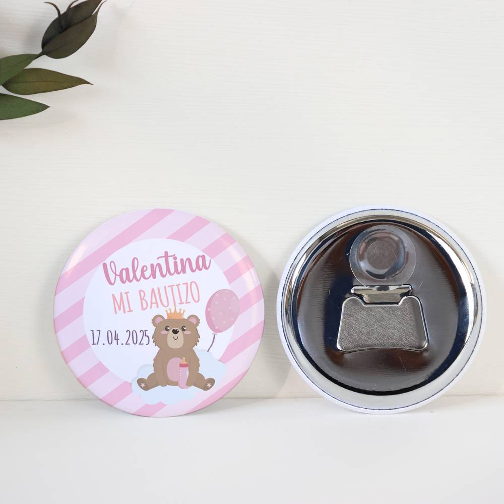 Abridor con imán personalizado "Valentina" detalles bautizo - Abridor Imán Personalizado Bautizo