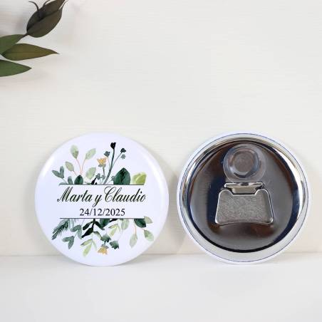 Abridor con imán personalizado "Nature" detalles boda - Abridor Imán Personalizado Boda