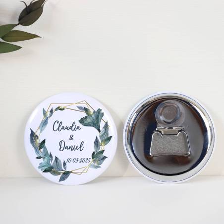 Abridor con imán personalizado "Selva" detalles boda - Abridor Imán Personalizado Boda