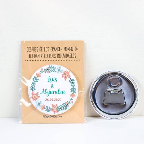 Abridor con imán personalizado "Summer" detalles boda - Abridor Imán Personalizado Boda