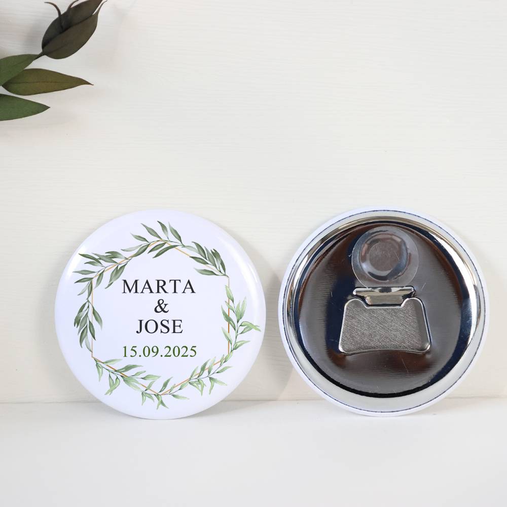 Abridor con imán personalizado modelo Sun detalles boda - Abridor Imán Personalizado Boda