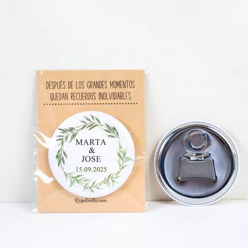 Abridor con imán personalizado modelo Sun detalles boda - Abridor Imán Personalizado Boda