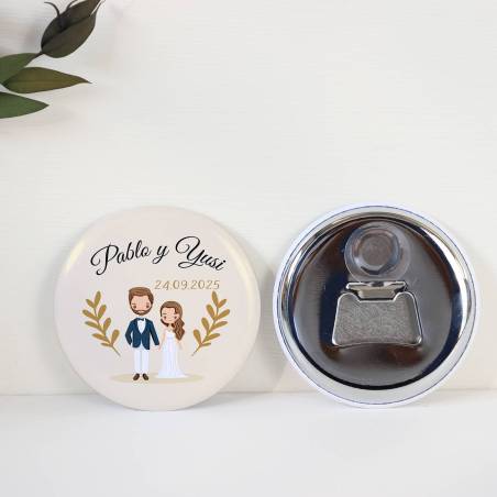Abridor con imán personalizado modelo Trigo detalles boda - Abridor Imán Personalizado Boda